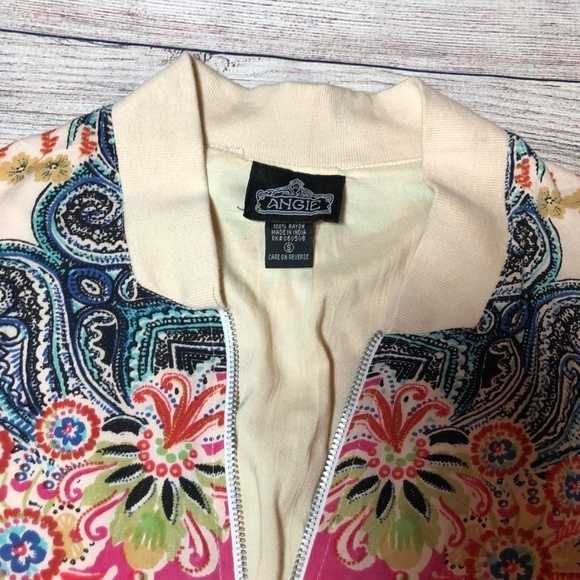 Angie Boho Bomber Jacket Size S - Picture 4 of 7